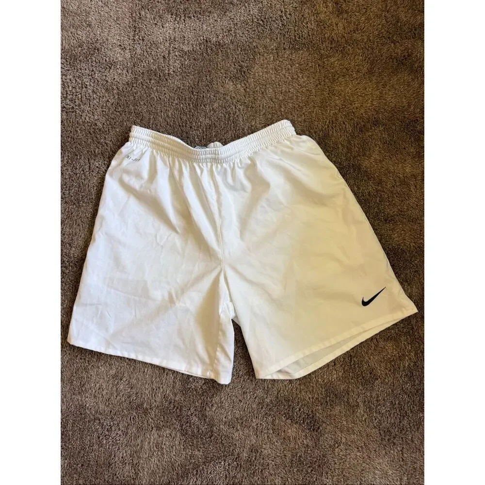 Nike Dri-Fit Athletic Shorts Size Small White Running Gym Lightweight
